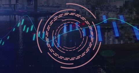 Futuristic Data Analytics Interface on Digital Cityscape - Download Free Stock Images Pikwizard.com