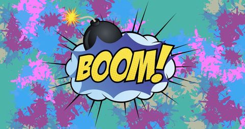 Retro Boom Comic Book Explosion with Bold Colors