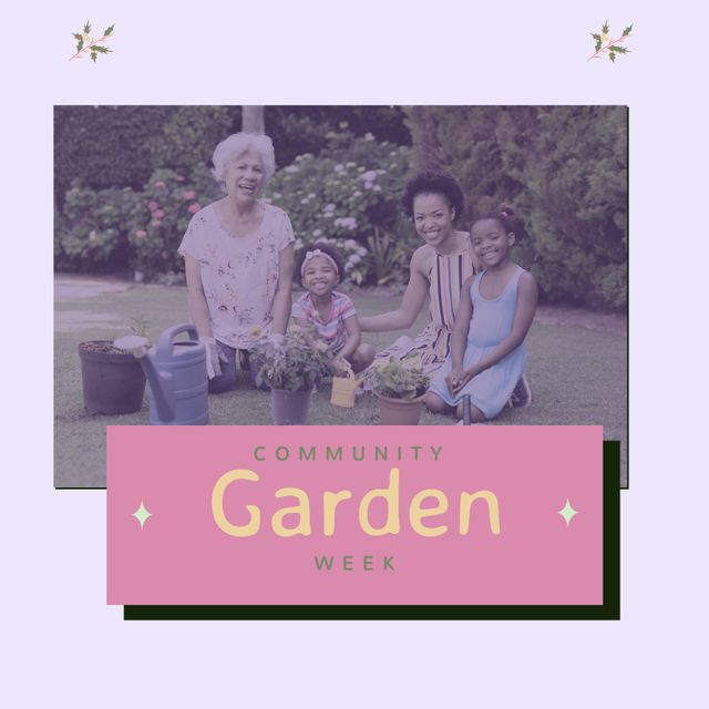 Community Garden Week Poster with Family Gardening Activity - Download Free Stock Templates Pikwizard.com