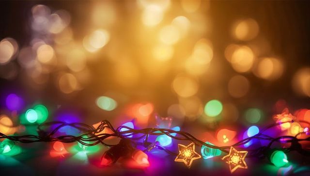 Glowing Multicolor LED Star String Lights Casting Warm Bokeh Glow for Holiday Decor
