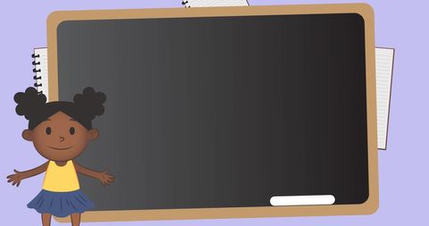 Back to School Blackboard with Cheerful Child Illustration - Download Free Stock Images Pikwizard.com
