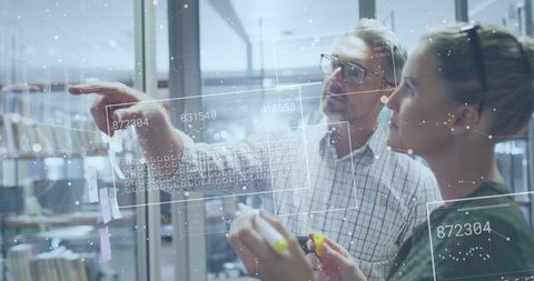 Innovative Data Analysis with Diverse Team in Modern Office