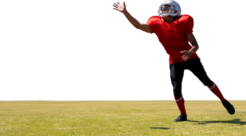 American Football Player Catching Ball Transparent Background