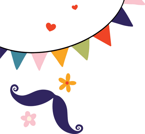 Whimsical Festival Background with Flags and Mustache - Download Free Stock Videos Pikwizard.com