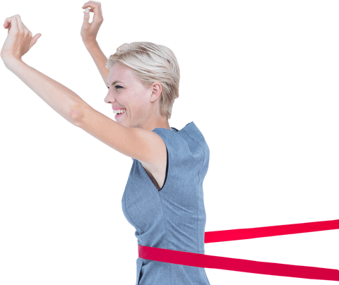 victorious female runner crossing finish line in transparent background - Download Free Stock Videos Pikwizard.com