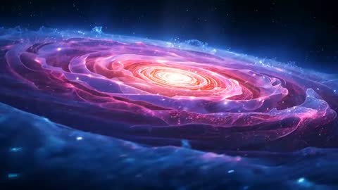 Pulsating Galaxy Core with Spiral Arms in Cosmic Show