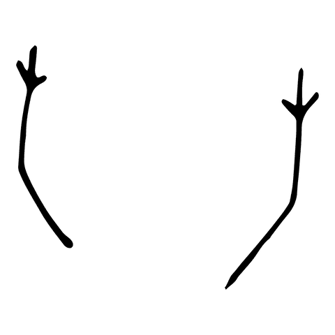 Black cartoon hands with copy space on transparent background