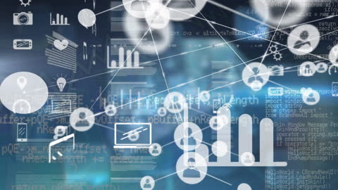Digital Network with Data Processing Technology Concept