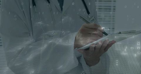 Doctor Analyzing Data with Dual Identities in Healthcare Setting