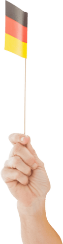transparent hand holding miniature german flag on stick - Download Free Stock Videos Pikwizard.com