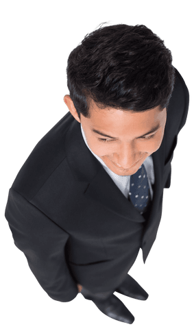 Transparent Top-View of Smiling Businessman in Formal Attire - Download Free Stock Videos Pikwizard.com