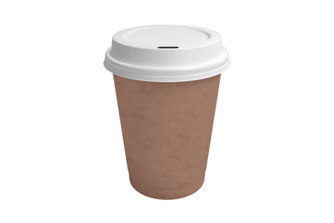 Coffee cup on transparent background for relaxation concept