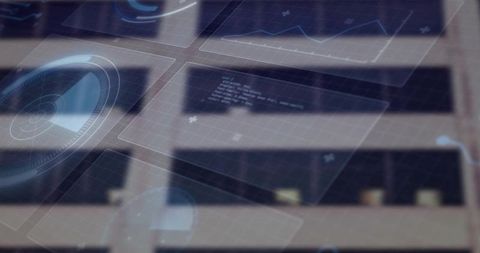 Holographic technology over urban architecture