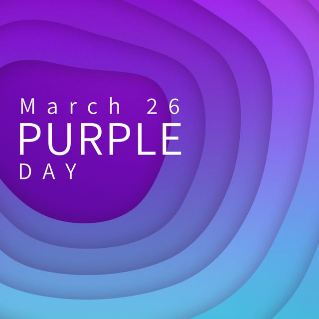 Composition of purple day text on pattern on purple background. Purple day and epilepsy awareness concept digitally generated image.