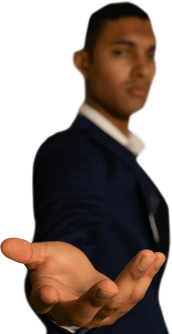 confident man reaching out gesture on transparent background - Download Free Stock Videos Pikwizard.com