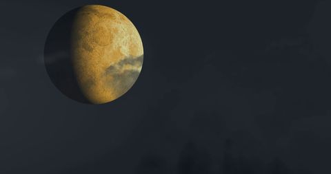 Golden Moon Amidst Dark Sky with Mystical Clouds - Download Free Stock Images Pikwizard.com