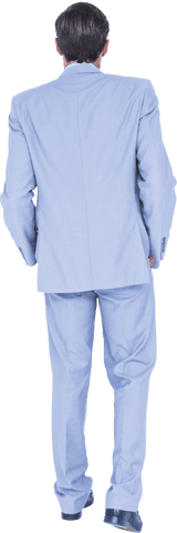 transparent background businessman walking in light blue suit - Download Free Stock Videos Pikwizard.com