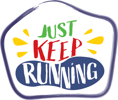 Colorful Motivational Running Slogan on Transparent Background