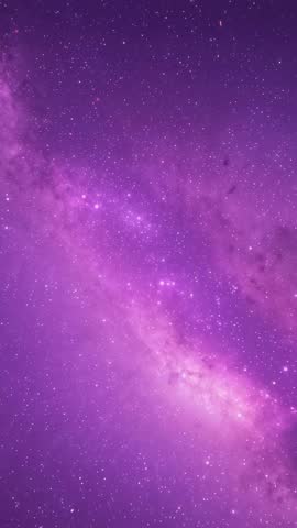 Playing vertical purple Milky Way galaxy video for cosmic background and astronomy visuals