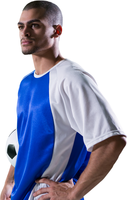 Thoughtful Soccer Player Holding Ball, Transparent Background - Download Free Stock Videos Pikwizard.com