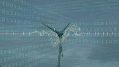 Wind Turbine Integrating Digital Data Interface Symbols