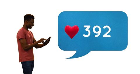 African-American Man Texting Sidebar with Message Like Notification - Download Free Stock Images Pikwizard.com