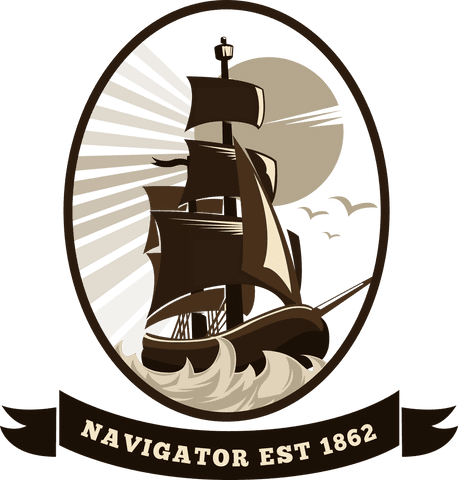 Vintage ship emblem vector on transparent background design
