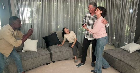 Group Therapy Session with Happy Therapist and Patients