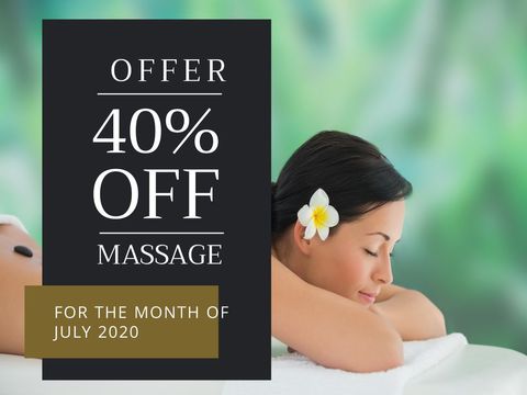 Spa Discount Promotion With Relaxed Woman in Massage Setting