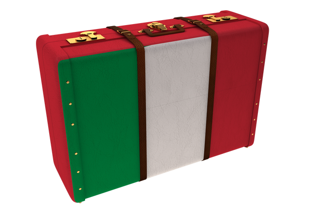 Suitcase with Italy Flag Colors on Transparent Background - Download Free Stock Videos Pikwizard.com