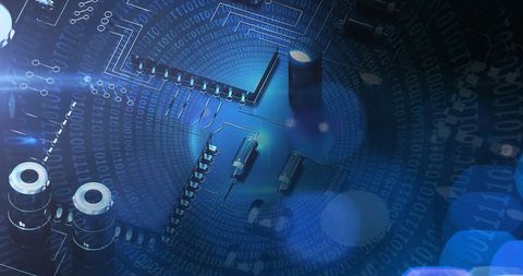 Binary Code and Circuit Board Representing Data Security - Download Free Stock Images Pikwizard.com