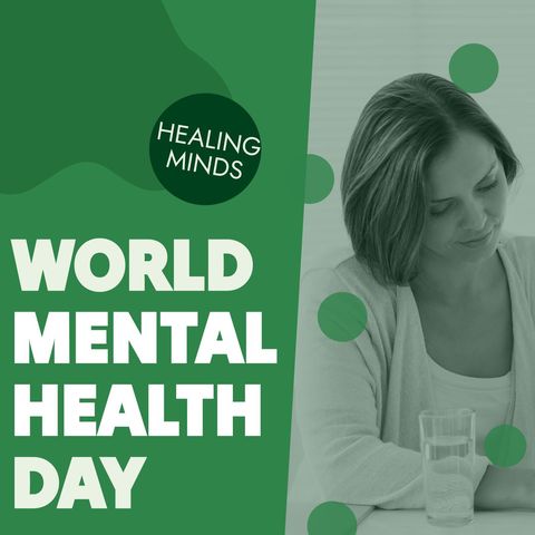 World Mental Health Day Promotion with Text and Thoughtful Woman - Download Free Stock Templates Pikwizard.com