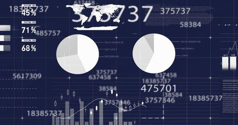 Digital Financial Data Analysis with Pictograms - Download Free Stock Images Pikwizard.com