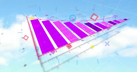 Abstract Data Visualization with Bars and Cloud Theme