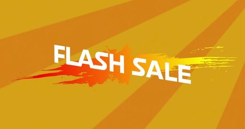 Vibrant flash sale promotional banner on yellow background