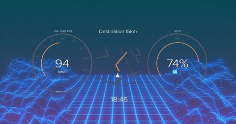 Futuristic Digital Speedometer and Energy Meter Display - Download Free Stock Images Pikwizard.com