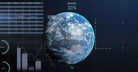 Global Financial Data Interface with Earth Visualization - Download Free Stock Images Pikwizard.com