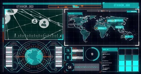 global data interface with digital panel and maps - Download Free Stock Images Pikwizard.com