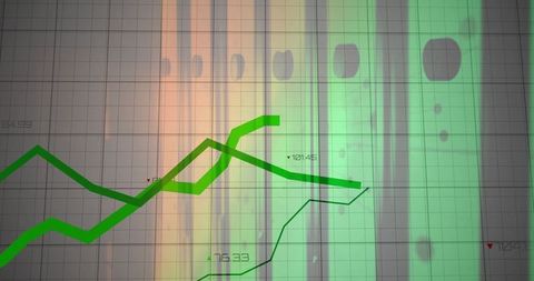 Futuristic Data Visualization with Overlapping Line Graphs