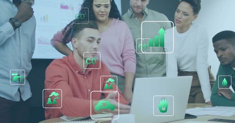 diverse team analyzing eco-friendly business data - Download Free Stock Images Pikwizard.com