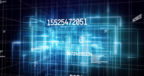 Futuristic Digital Data Visualization in Motion