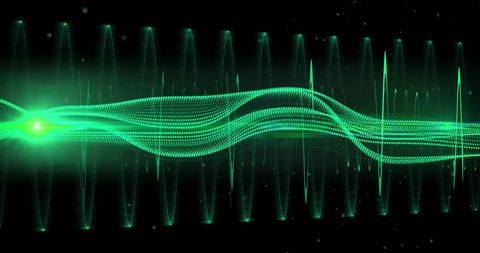 Abstract Green Neon Wave Technology Background - Download Free Stock Images Pikwizard.com