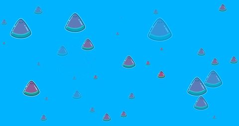 Digital Watermelon Slice Pattern on Blue Background