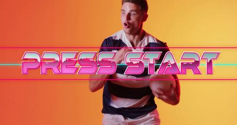 Press Start Typography with Athletic Retro Theme - Download Free Stock Images Pikwizard.com