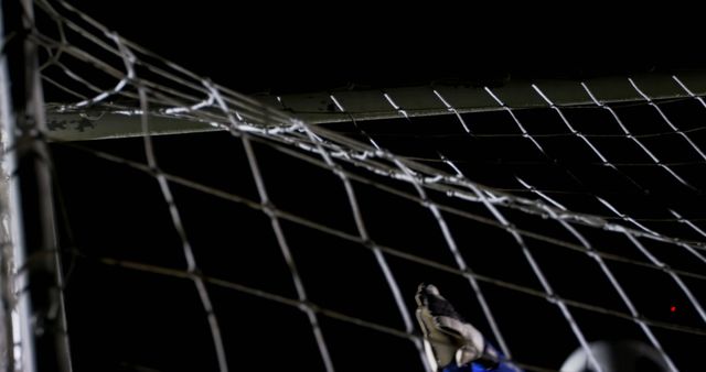 Soccer Ball in Goal Post with Goalkeeper on Green Playing Field - Download Free Stock Images Pikwizard.com