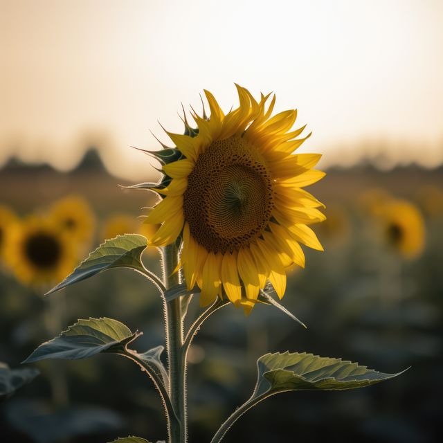 Sunflower in field with blurred background, created using generative ai technology - Download Free Stock Photos Pikwizard.com