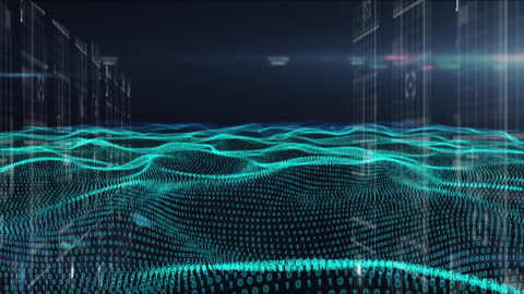 Futuristic Digital Wave With Data Streams