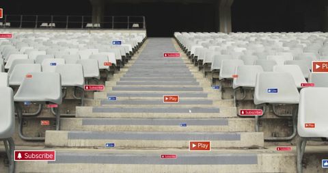 Social Media Engagment Over Empty Stadium Seats - Download Free Stock Images Pikwizard.com