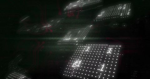 Floating Binary Codes on Glowing Circuit Board Background - Download Free Stock Images Pikwizard.com