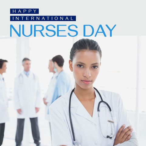 International Nurses Day Celebration with Confident Nurse - Download Free Stock Templates Pikwizard.com